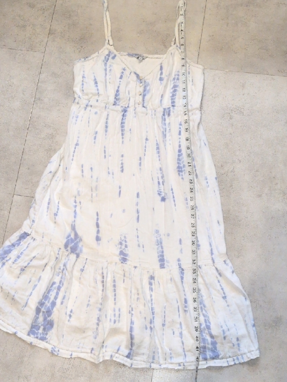 Rails White and Light Blue Tie-Dye Midi Dress - Linen Blend Size Small - Picture 4 of 8